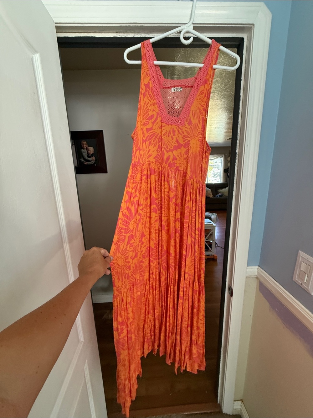 Free People Coral Crochet Knit Top
